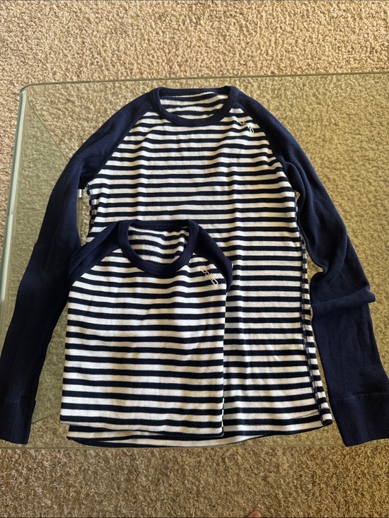 Odlo Other - Odlo thermal active warm Striped Navy and White Long Sleeve Top
